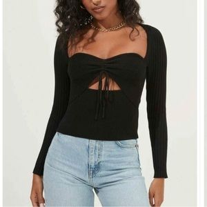 ASTR Cortana Cinched Front Cutout Sweater